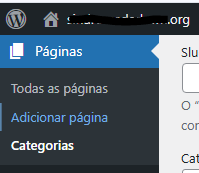 habilitar categorias em página no wordpress